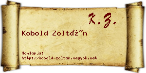 Kobold Zoltán névjegykártya