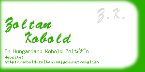 zoltan kobold business card